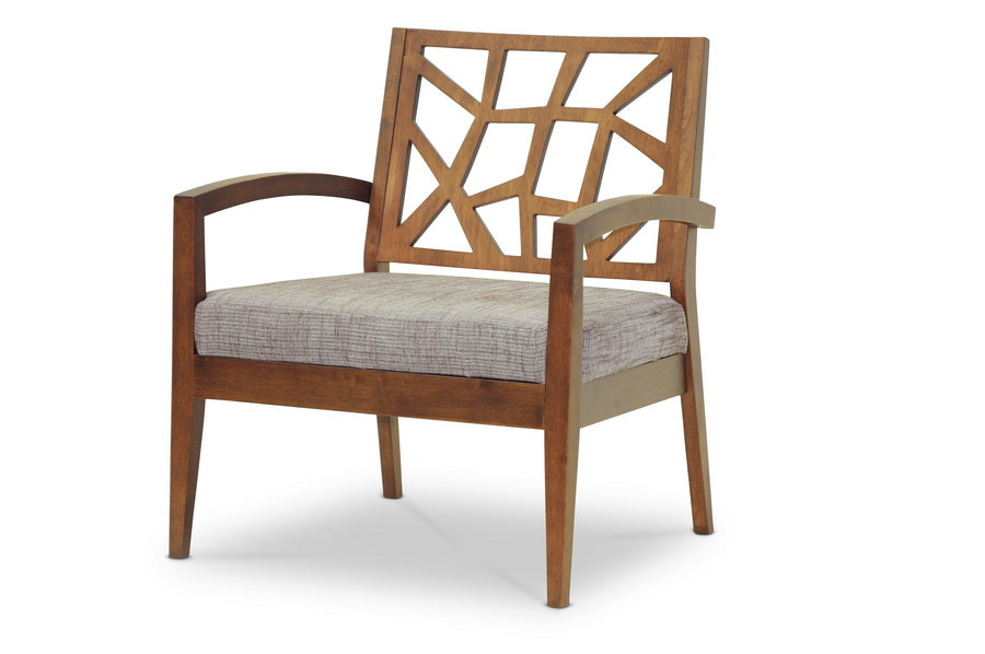 Baxton Studio Jennifer Modern Lounge Chair with "Gravel" Fabric Seat | Modishstore | Lounge Chairs