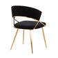 Jie Glam Dining Chair in Gold Steel and Black Velvet By LumiSource - Set of 2 | Dining Chairs | Modishstore - 8