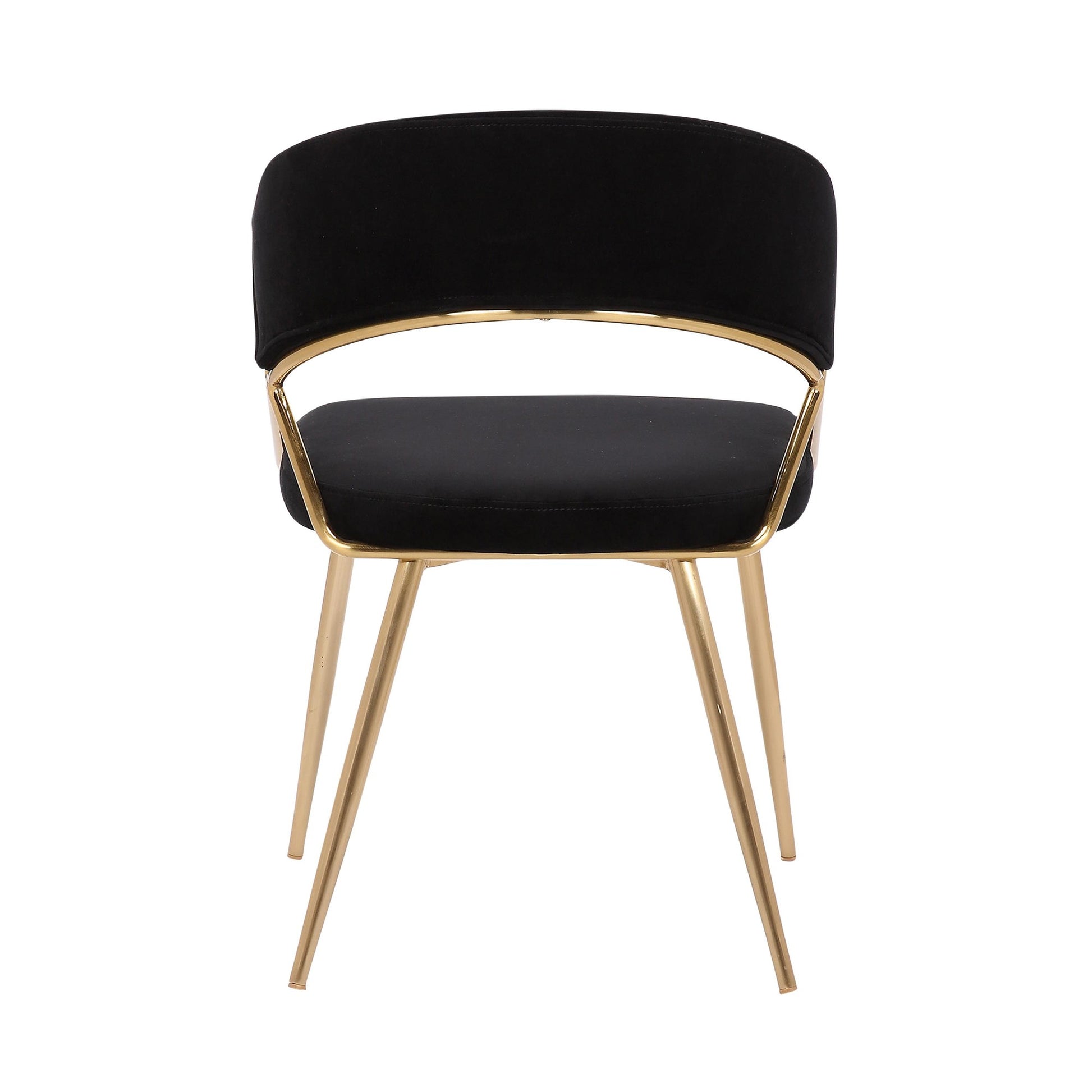Jie Glam Dining Chair in Gold Steel and Black Velvet By LumiSource - Set of 2 | Dining Chairs | Modishstore - 9