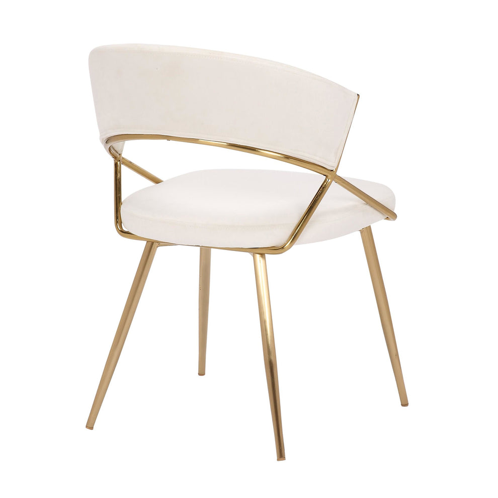 Jie Glam Dining Chair in Gold Steel and Black Velvet By LumiSource - Set of 2 | Dining Chairs | Modishstore - 17