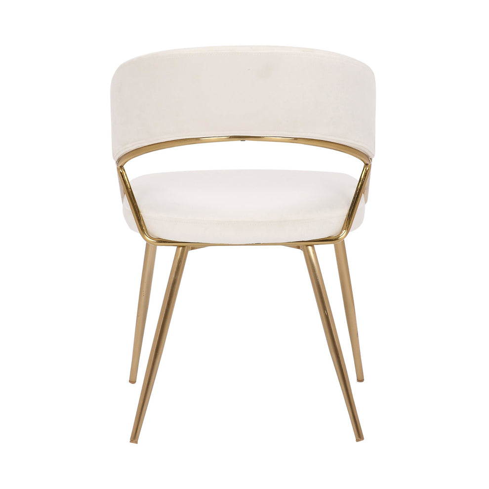 Jie Glam Dining Chair in Gold Steel and Black Velvet By LumiSource - Set of 2 | Dining Chairs | Modishstore - 18
