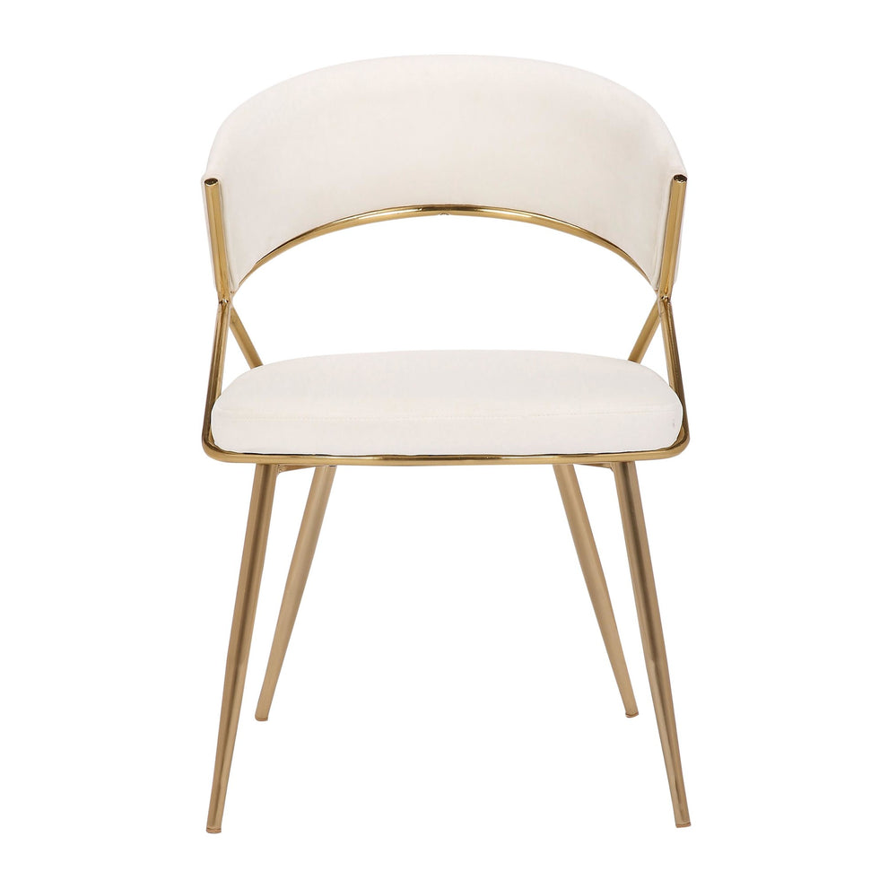Jie Glam Dining Chair in Gold Steel and Black Velvet By LumiSource - Set of 2 | Dining Chairs | Modishstore - 11