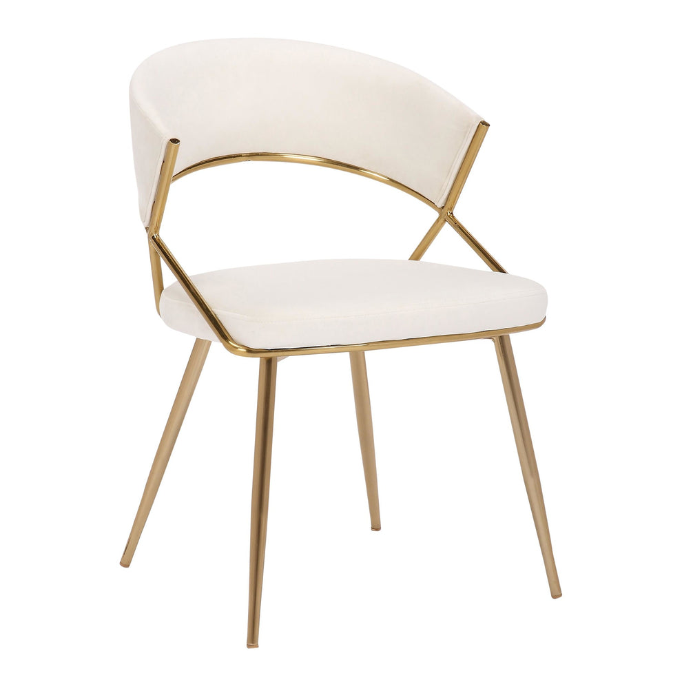 Jie Glam Dining Chair in Gold Steel and Black Velvet By LumiSource - Set of 2 | Dining Chairs | Modishstore - 15