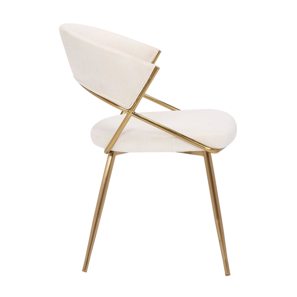 Jie Glam Dining Chair in Gold Steel and Black Velvet By LumiSource - Set of 2 | Dining Chairs | Modishstore - 16