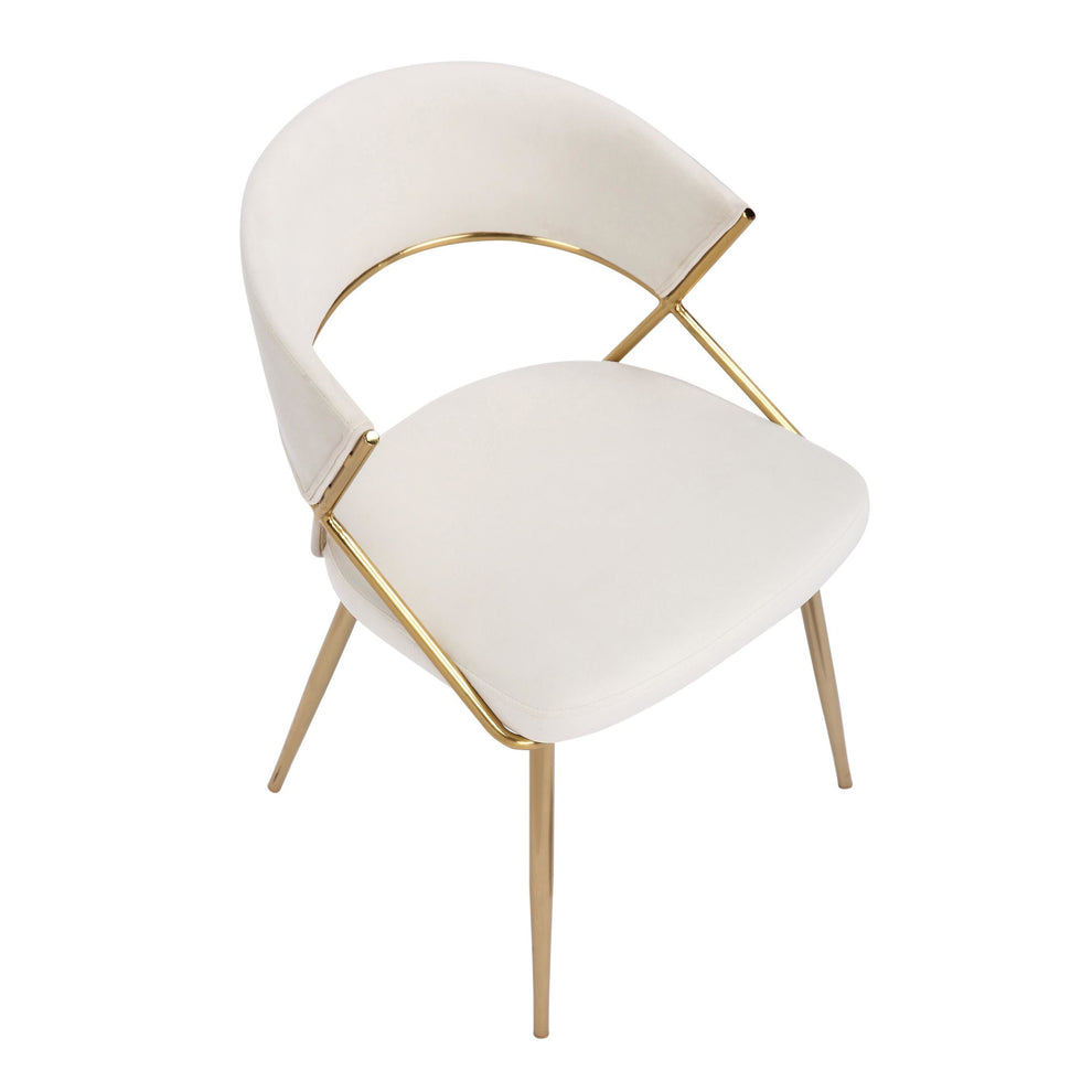 Jie Glam Dining Chair in Gold Steel and Black Velvet By LumiSource - Set of 2 | Dining Chairs | Modishstore - 12