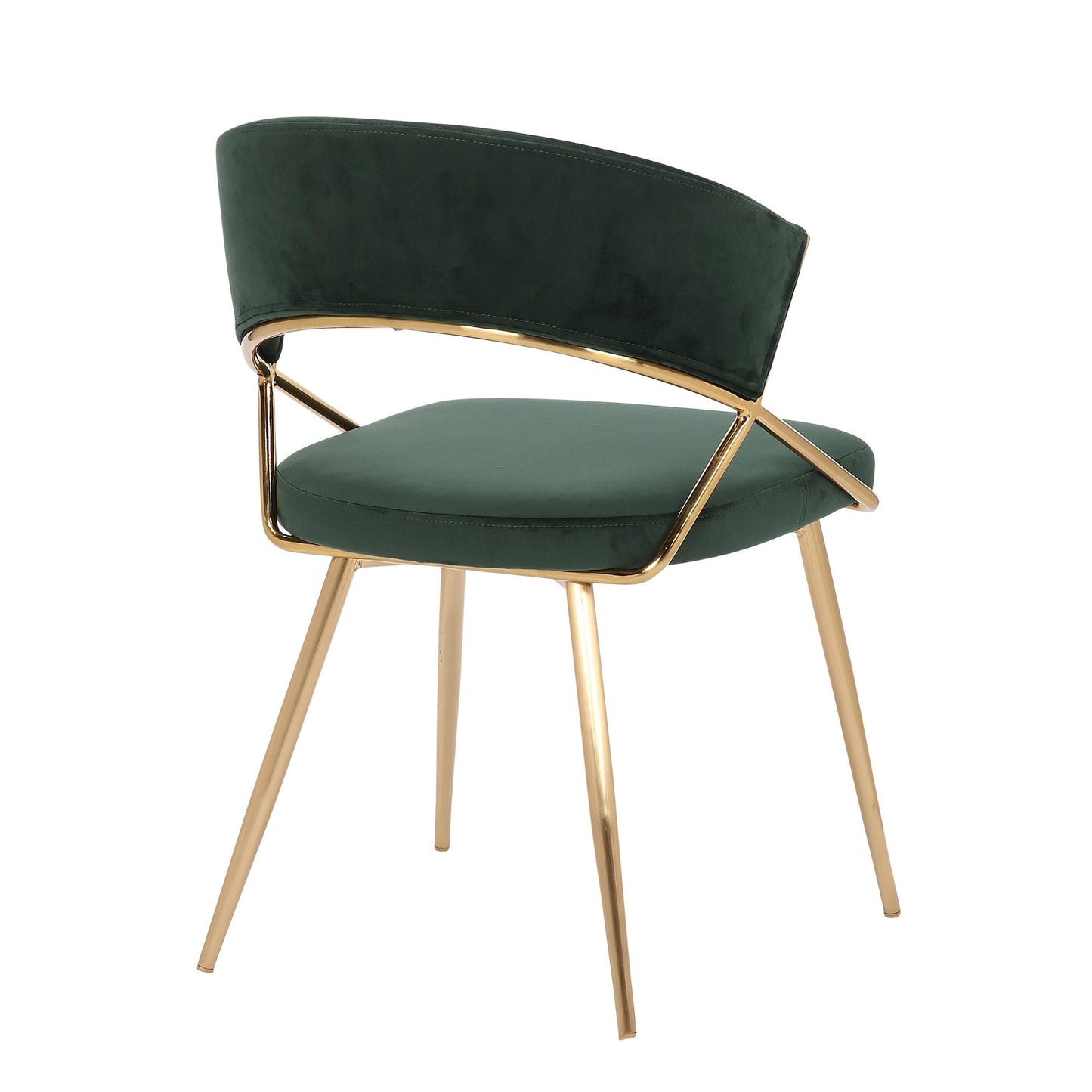 Jie Glam Dining Chair in Gold Steel and Black Velvet By LumiSource - Set of 2 | Dining Chairs | Modishstore - 26