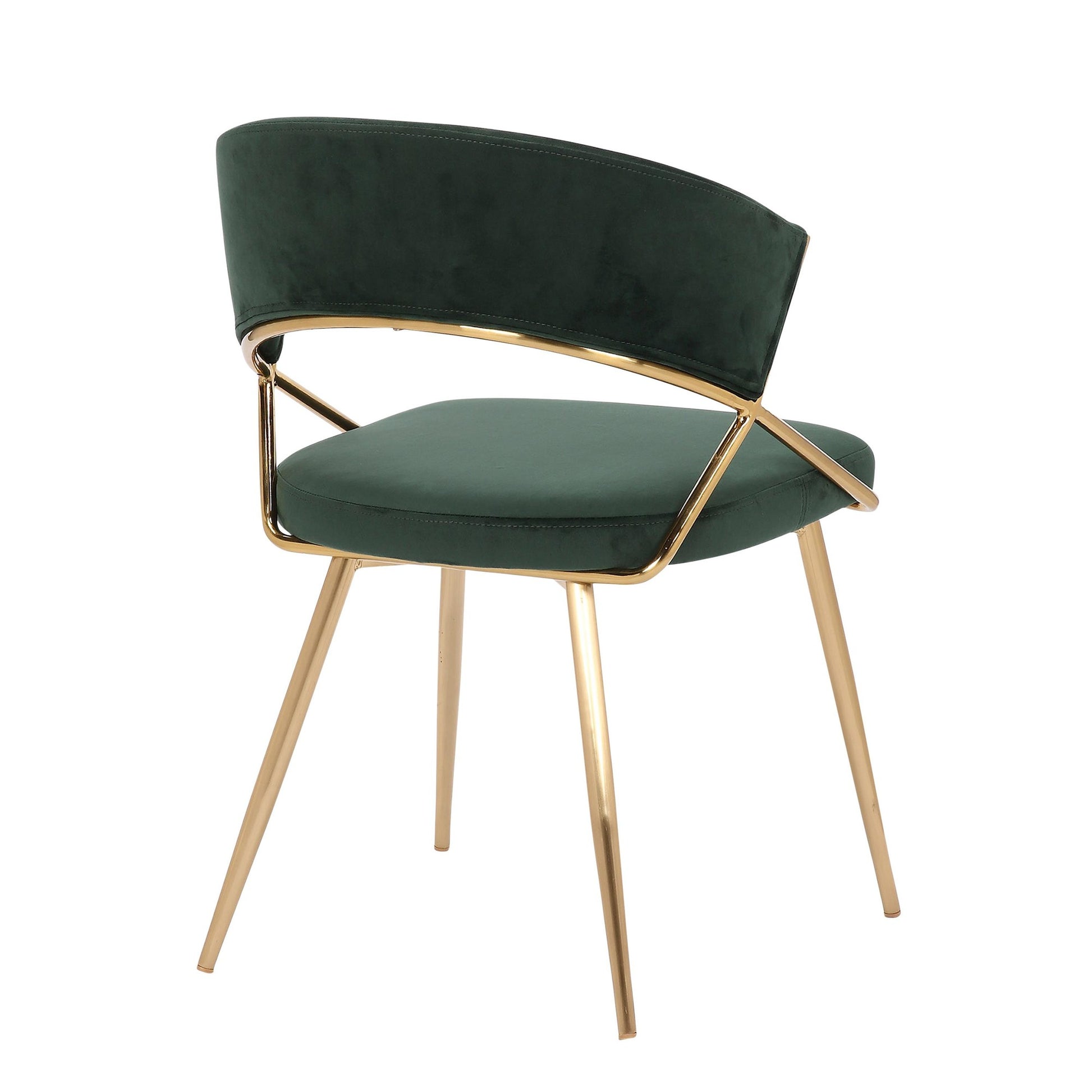 Jie Glam Dining Chair in Gold Steel and Black Velvet By LumiSource - Set of 2 | Dining Chairs | Modishstore - 26