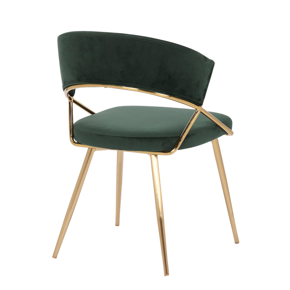 Jie Glam Dining Chair in Gold Steel and Black Velvet By LumiSource - Set of 2 | Dining Chairs | Modishstore - 26