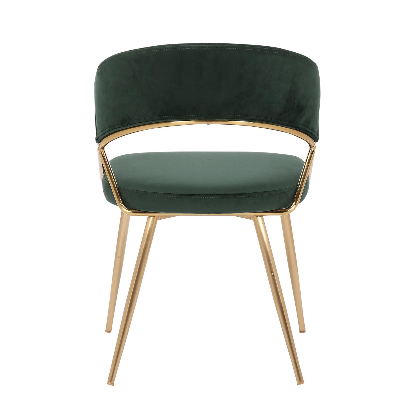 Jie Glam Dining Chair in Gold Steel and Black Velvet By LumiSource - Set of 2 | Dining Chairs | Modishstore - 27