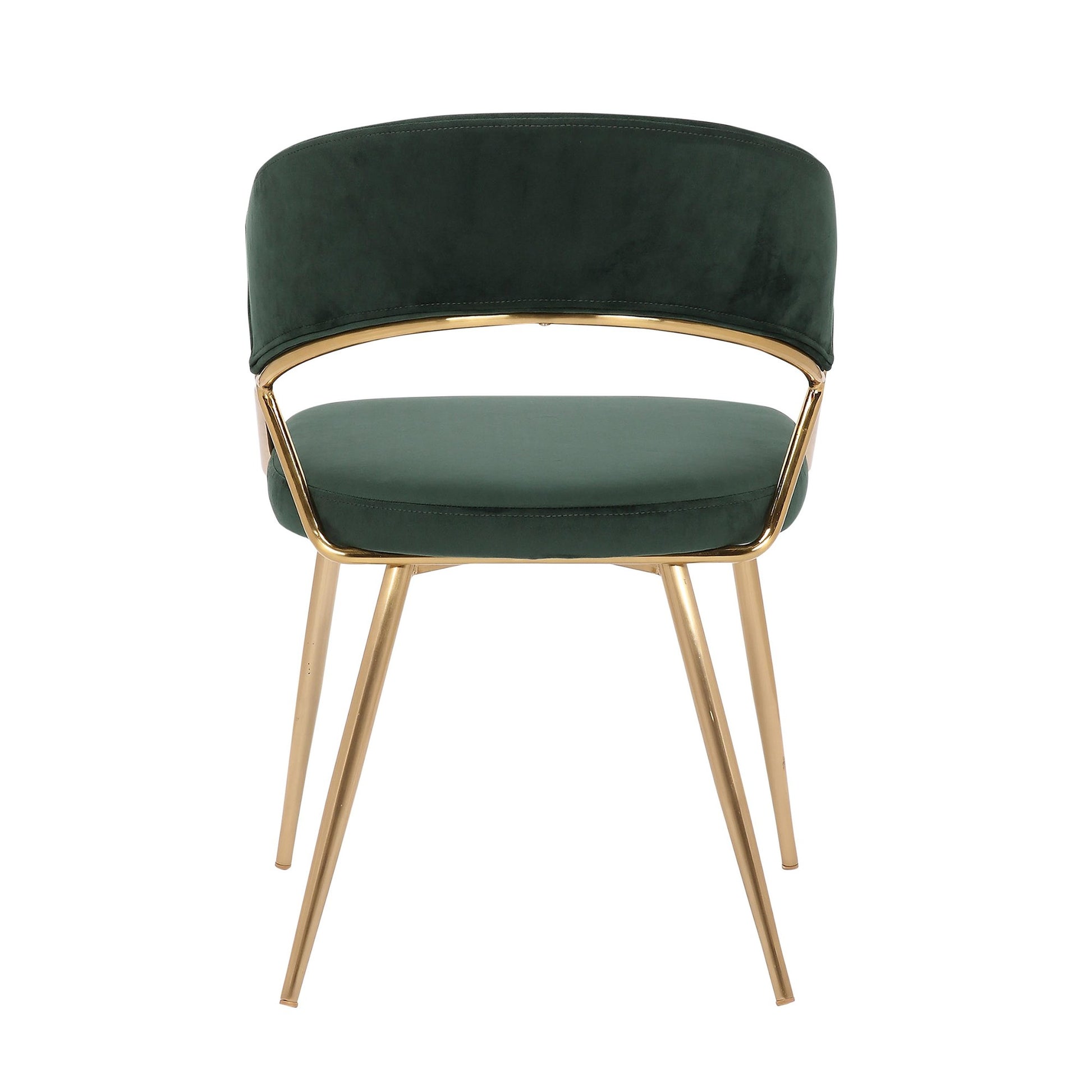 Jie Glam Dining Chair in Gold Steel and Black Velvet By LumiSource - Set of 2 | Dining Chairs | Modishstore - 27