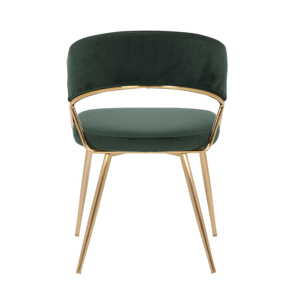 Jie Glam Dining Chair in Gold Steel and Black Velvet By LumiSource - Set of 2 | Dining Chairs | Modishstore - 27