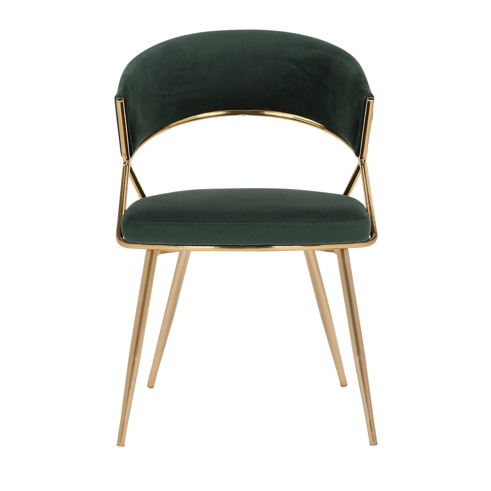 Jie Glam Dining Chair in Gold Steel and Black Velvet By LumiSource - Set of 2 | Dining Chairs | Modishstore - 20