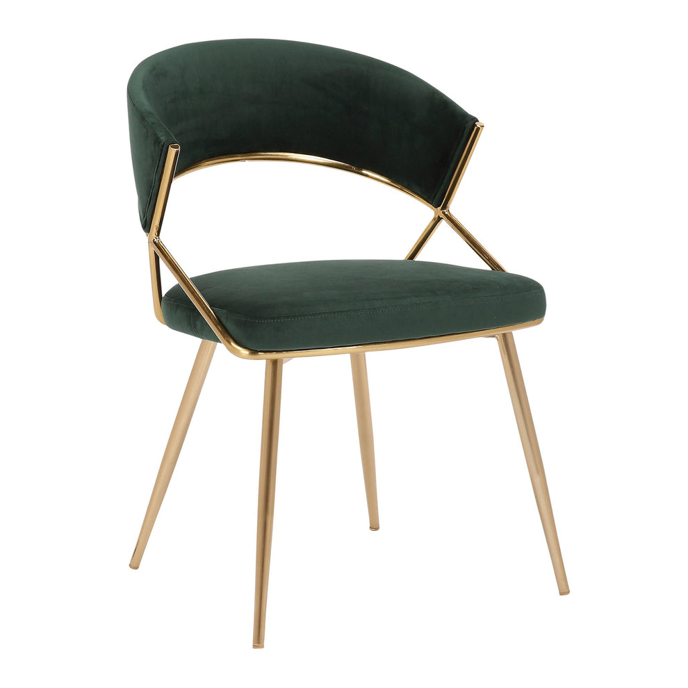 Jie Glam Dining Chair in Gold Steel and Black Velvet By LumiSource - Set of 2 | Dining Chairs | Modishstore - 24