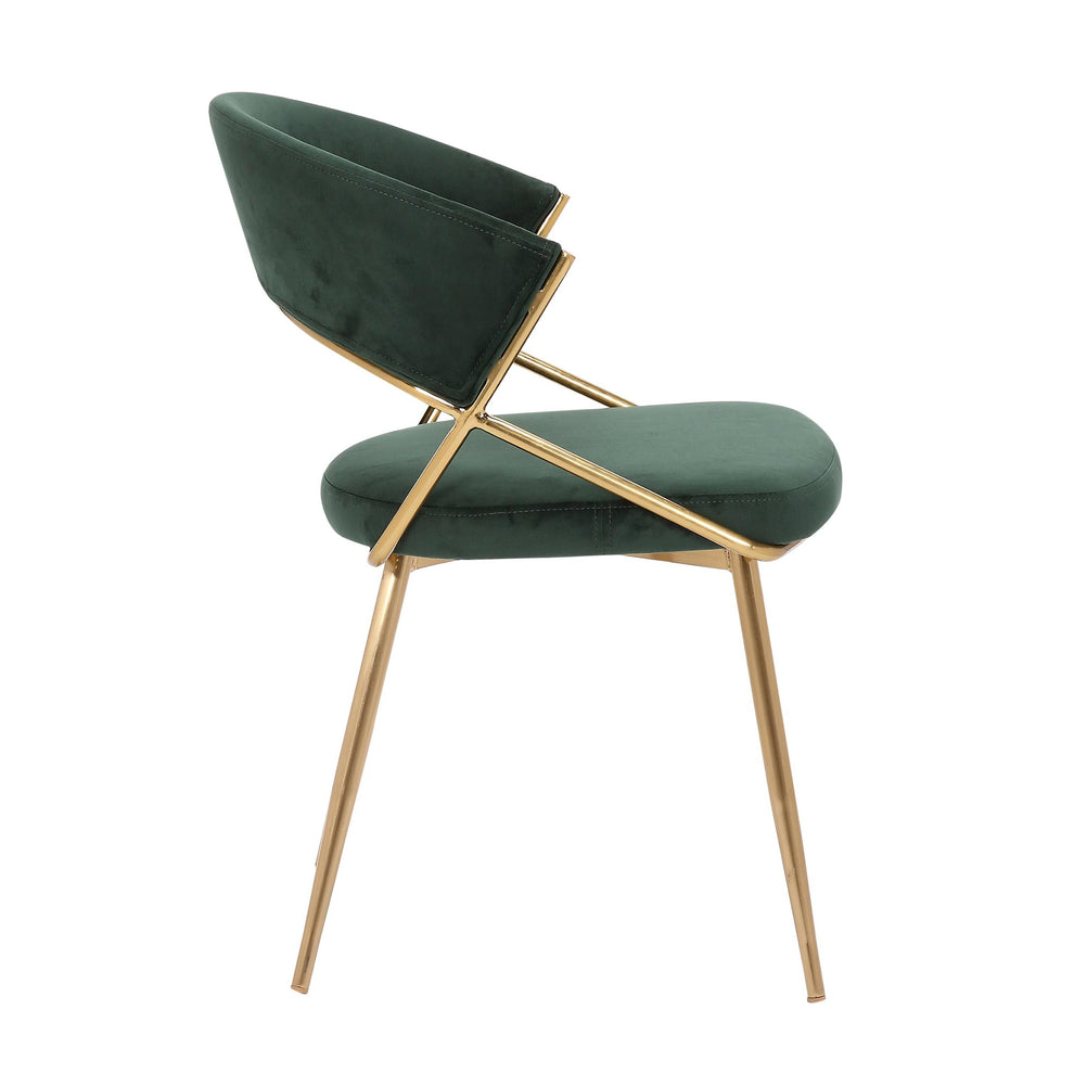 Jie Glam Dining Chair in Gold Steel and Black Velvet By LumiSource - Set of 2 | Dining Chairs | Modishstore - 25