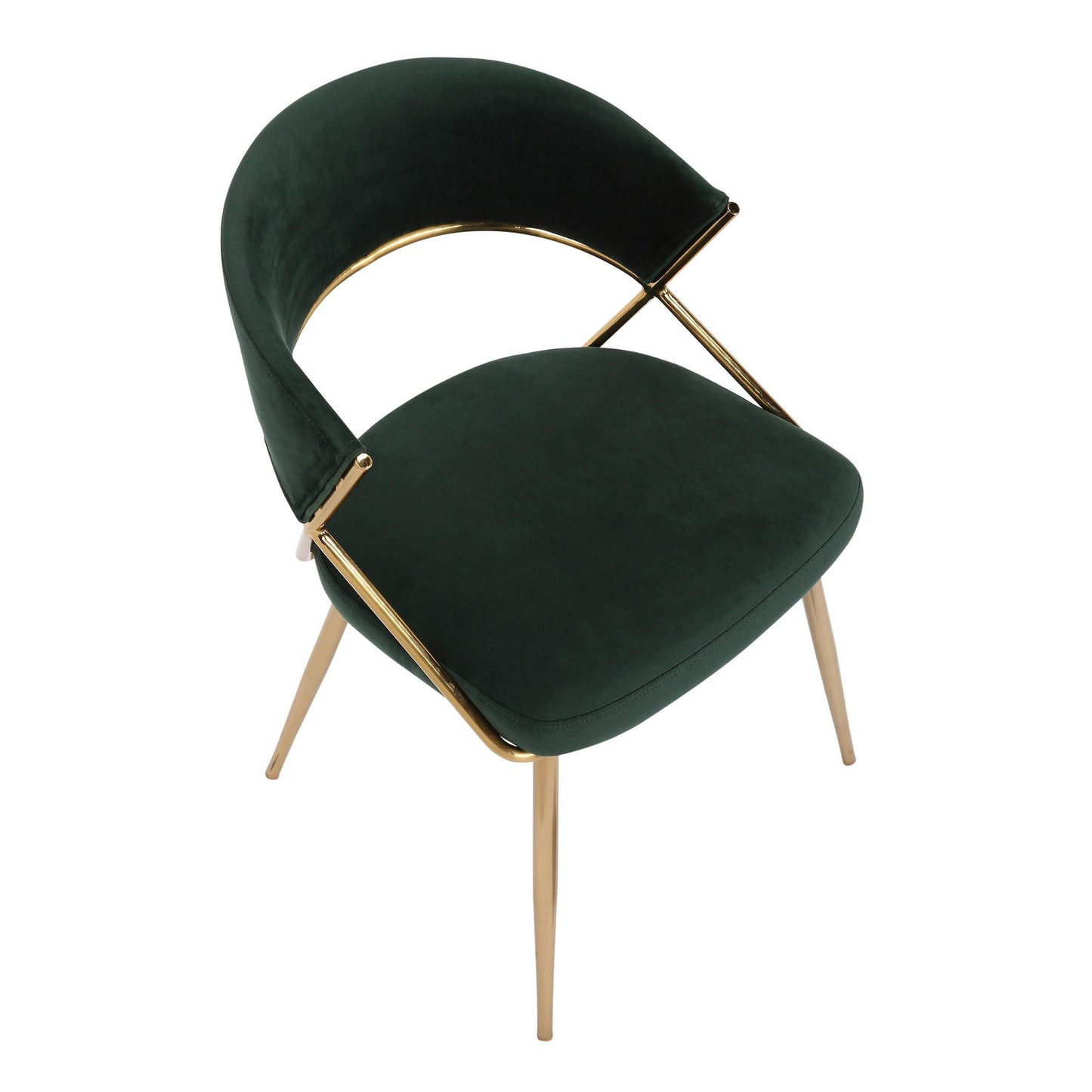 Jie Glam Dining Chair in Gold Steel and Black Velvet By LumiSource - Set of 2 | Dining Chairs | Modishstore - 21