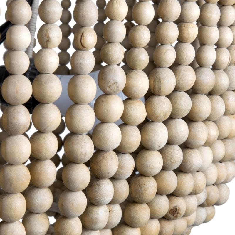 Juliet Wood Beaded Chandelier - Small by Jeffan | Chandeliers | Modishstore - 4