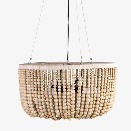 Juliet Wood Beaded Chandelier - Small by Jeffan | Chandeliers | Modishstore - 3