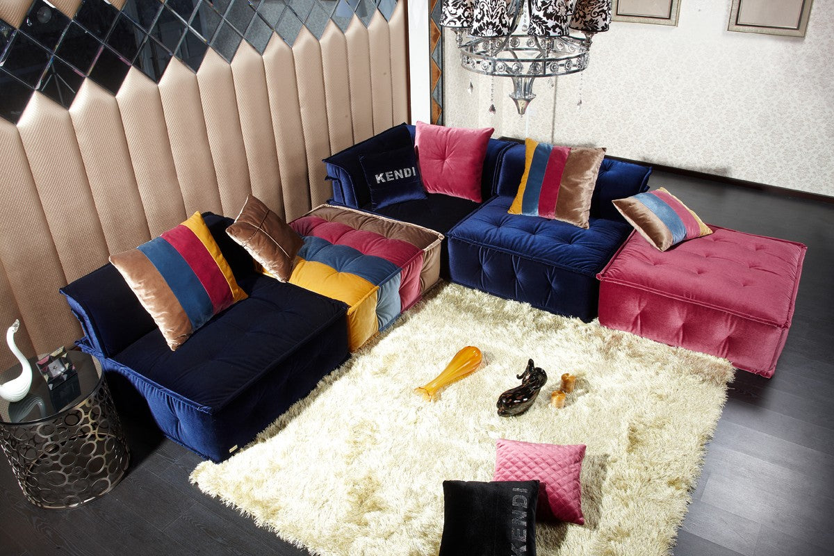 Divani Casa Dubai - Contemporary Modern Modular Fabric Sectional Sofa-3
