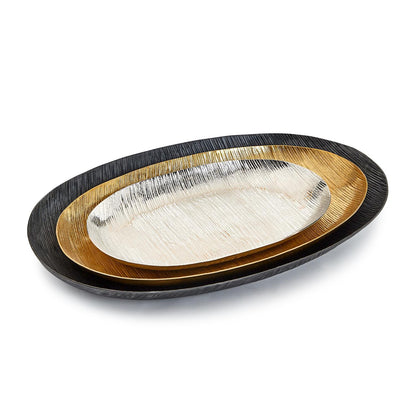 Set Of 3 Oval Tray By Tozai Home