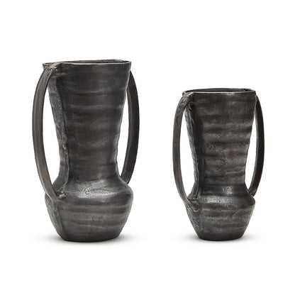 Black Vase Set Of 2 By Tozai Home | Vases | Modishstore -2