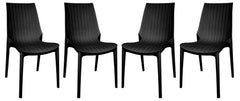 LeisureMod Kent Outdoor Dining Chair, Set of 4