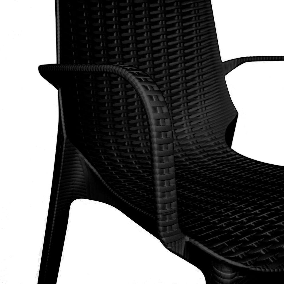 LeisureMod Kent Outdoor Dining Arm Chair, Set of 2 | Outdoor Chairs | Modishstore - 2