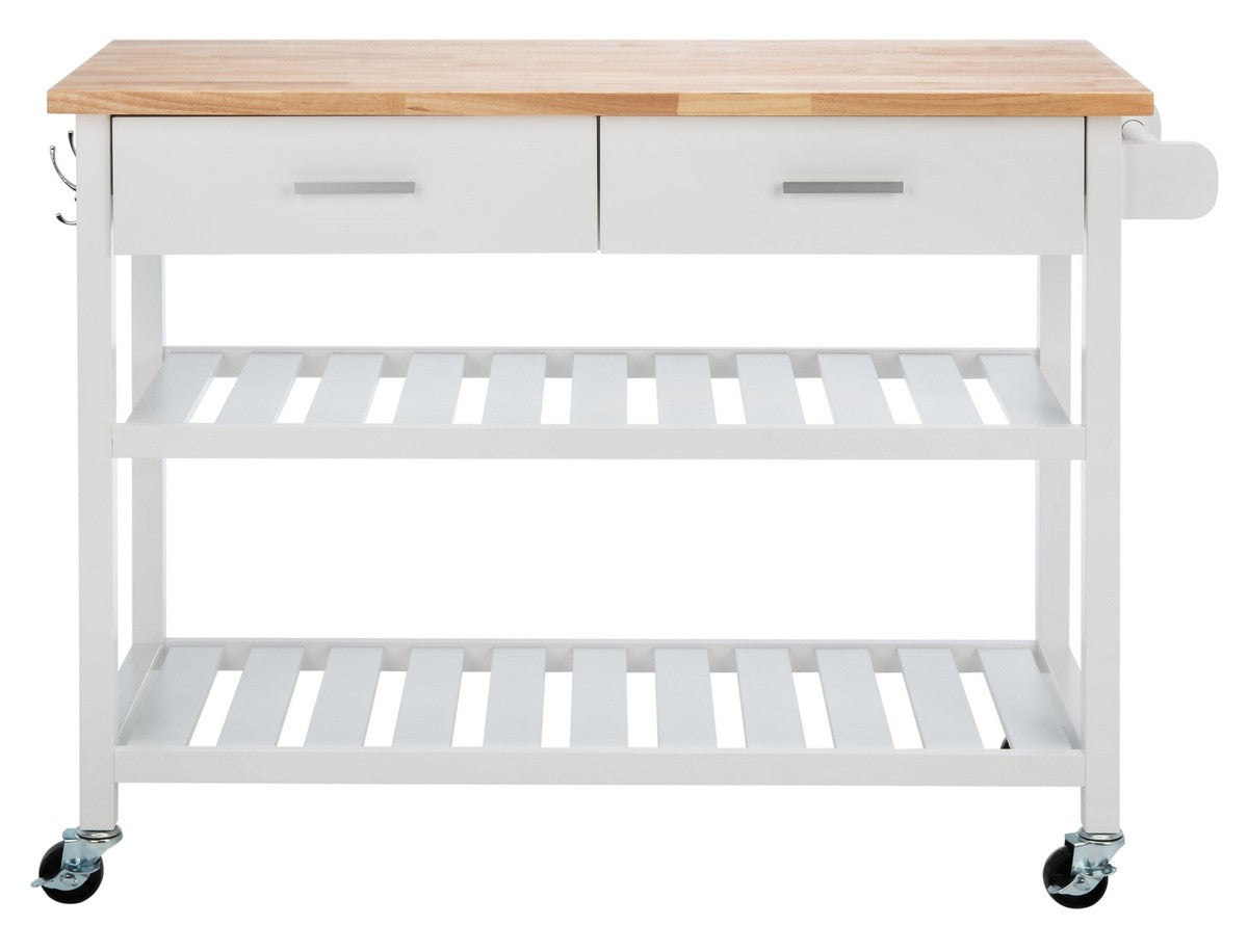 Safavieh Kiko 2 Drawer 2 Shelf Kitchen Cart | Bar Carts | Modishstore - 1