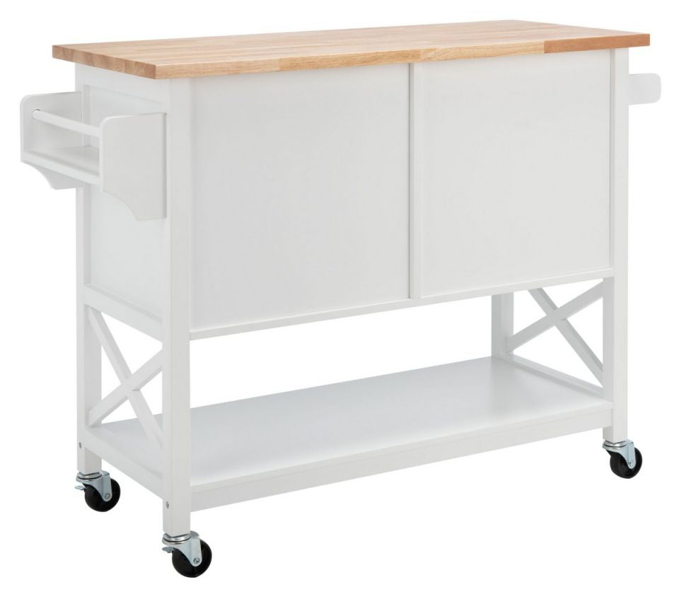 Safavieh Kesler 2 Door 1 Shelf Kitchen Cart | Bar Carts | Modishstore - 3