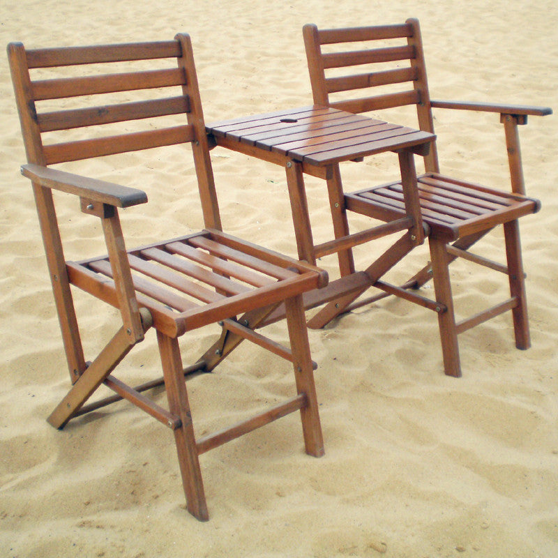 A&B Home Folding Attached Chairs And Table | Outdoor Chairs | Modishstore