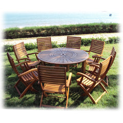 A&B Home Outdoor Dining Table With Revolving Center
