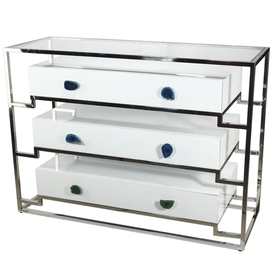 A&B Home Stainless Steel Cabinet With 3 Drawers | Drawers | Modishstore