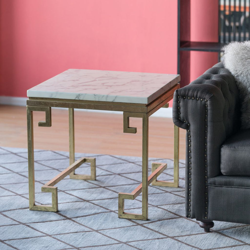 A&B Home White Marble End Tables | End Tables | Modishstore - 4