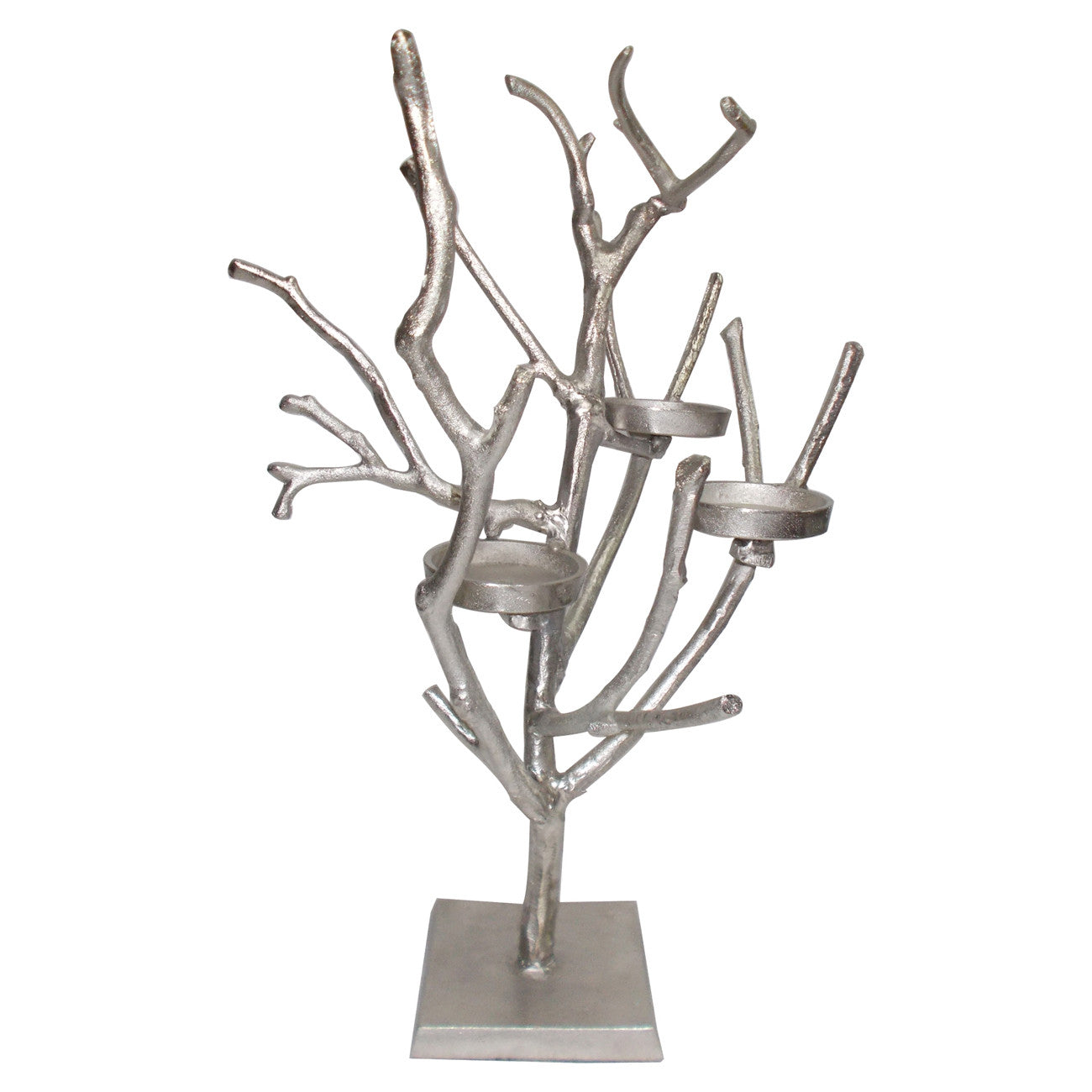 Antique Silver Urban Forest Candle Holder - KIH39631 | Candle Holders | Modishstore