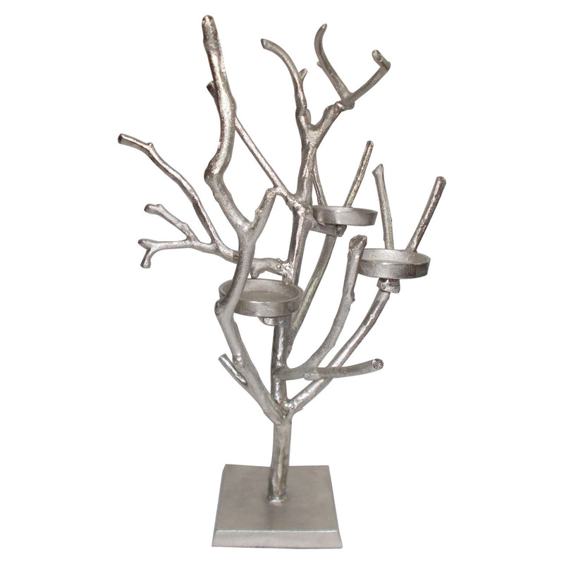 Antique Silver Urban Forest Candle Holder - KIH39631 | Candle Holders | Modishstore