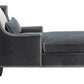 Safavieh Vitali Studded Chaise - Charcoal | Lounge Chairs | Modishstore - 2