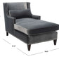 Safavieh Vitali Studded Chaise - Charcoal | Lounge Chairs | Modishstore - 3