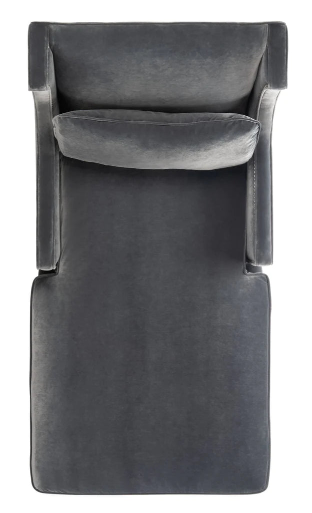 Safavieh Vitali Studded Chaise - Charcoal | Lounge Chairs | Modishstore - 5