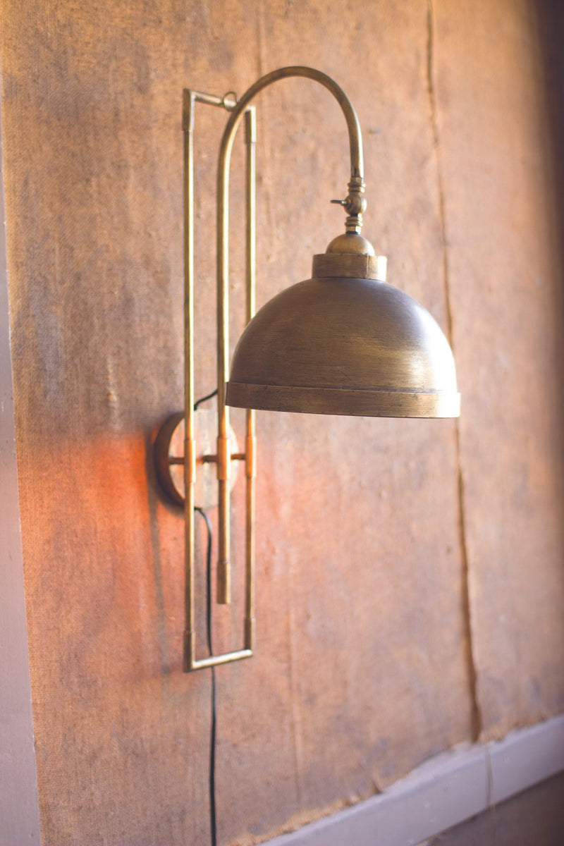 Kalalou Metal Wall Light With Antique Brass Finish | Modishstore | CLL2396  