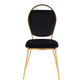 Keyhole Contemporary/Glam Dining Chair in Gold Metal and Black Velvet By LumiSource - Set of 2 | Dining Chairs | Modishstore - 2