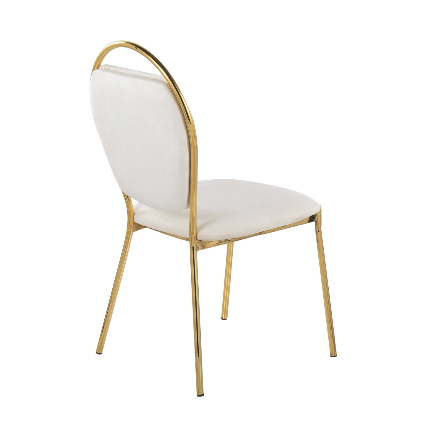 Keyhole Contemporary/Glam Dining Chair in Gold Metal and Black Velvet By LumiSource - Set of 2 | Dining Chairs | Modishstore - 23