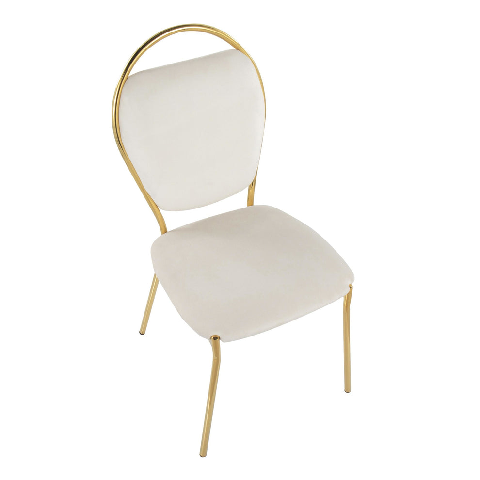 Keyhole Contemporary/Glam Dining Chair in Gold Metal and Black Velvet By LumiSource - Set of 2 | Dining Chairs | Modishstore - 19