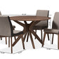 baxton studio kimberly mid century modern walnut wood round 5 piece dining set | Modish Furniture Store-7