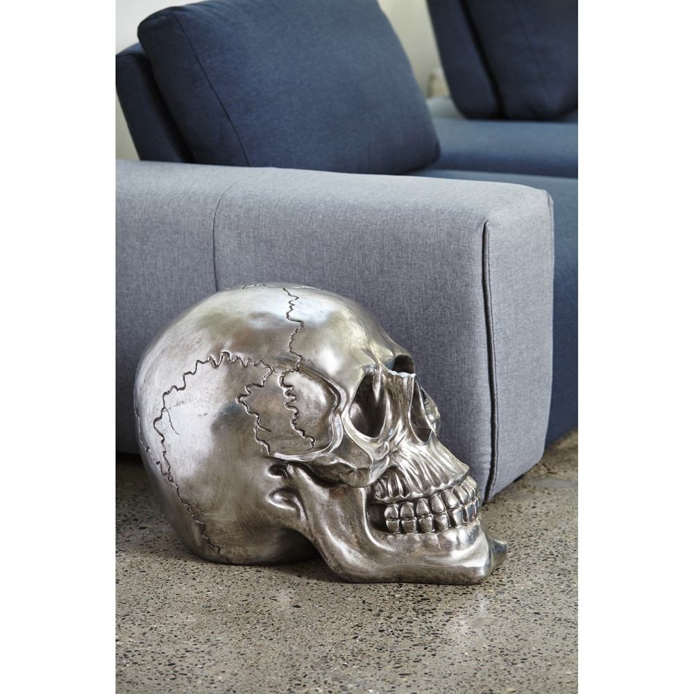 Moe's Home Collection Yorick Skull Gun Metal | Modishstore | Sculptures-3