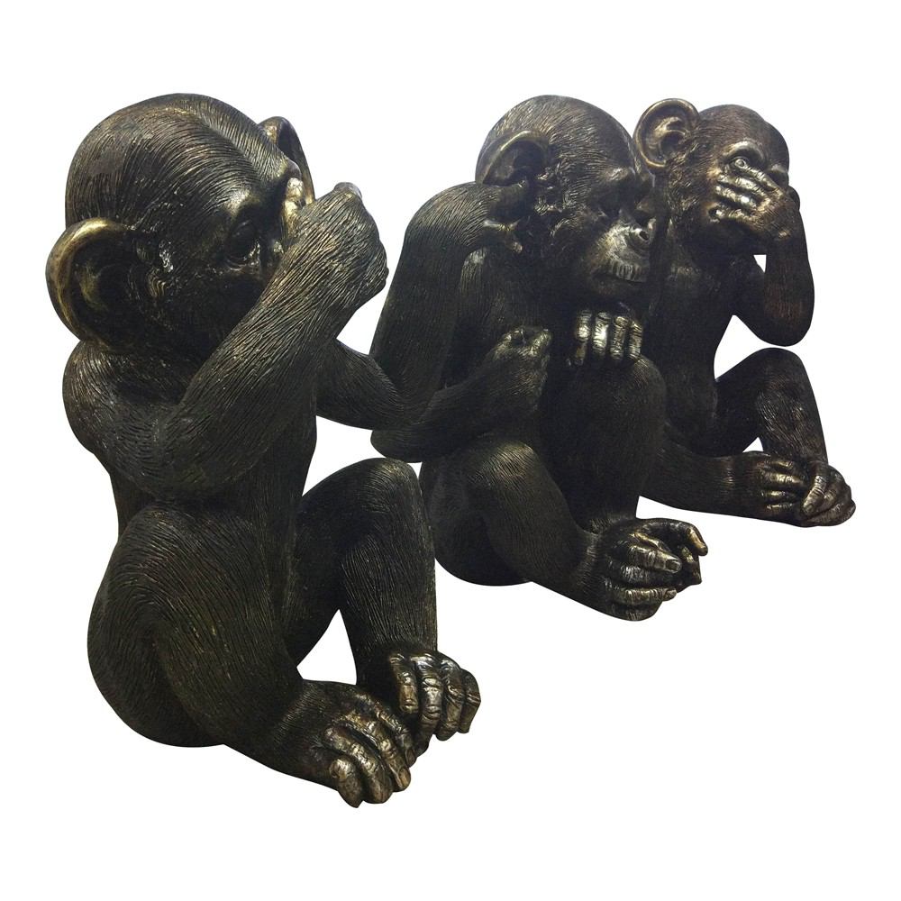 Moe's Home Collection He Did It Chimps - Set Of 3 | Modishstore | Sculptures-3