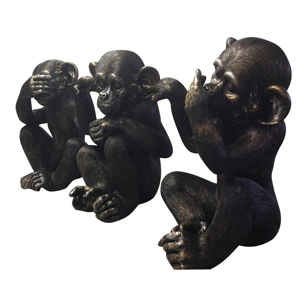 Moe's Home Collection He Did It Chimps - Set Of 3 | Modishstore | Sculptures-2