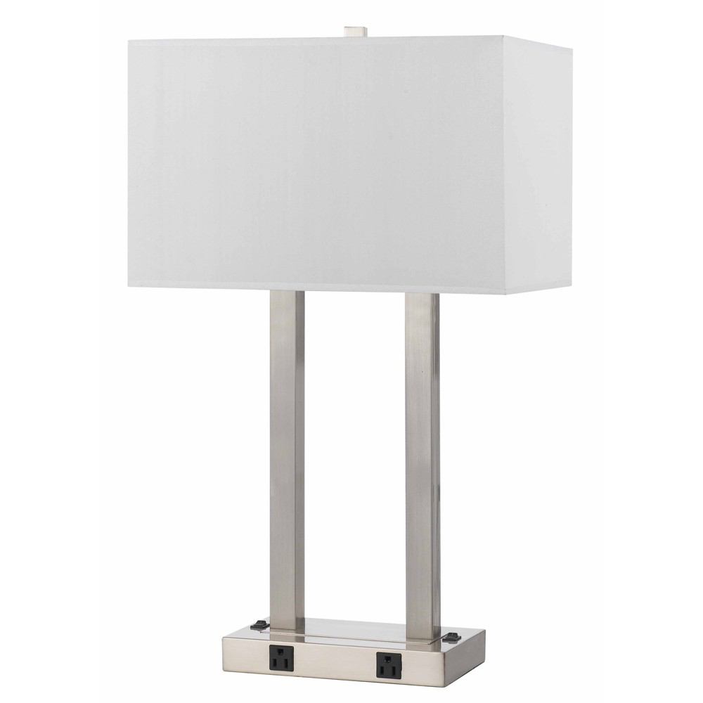Cal Lighting LA-8028DK-1-BS 60W X 2 Metal Desk Lamp W/2 Outlets | Modishstore | Desk Lamps