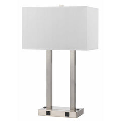Cal Lighting LA-8028DK-1-BS 60W X 2 Metal Desk Lamp W/2 Outlets