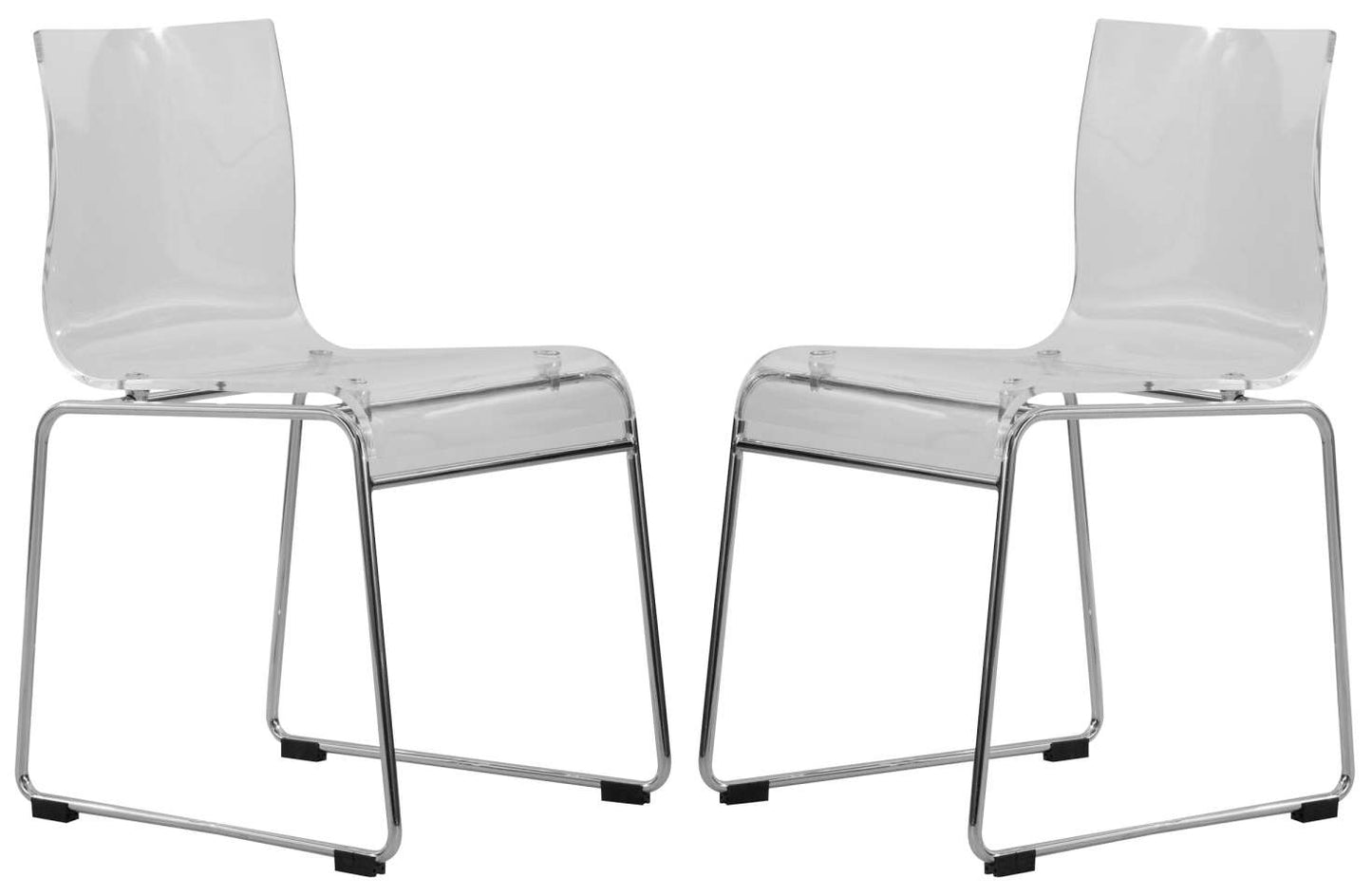 LeisureMod Lima Modern Acrylic Chair, Set of 2 | Side Chairs | Modishstore