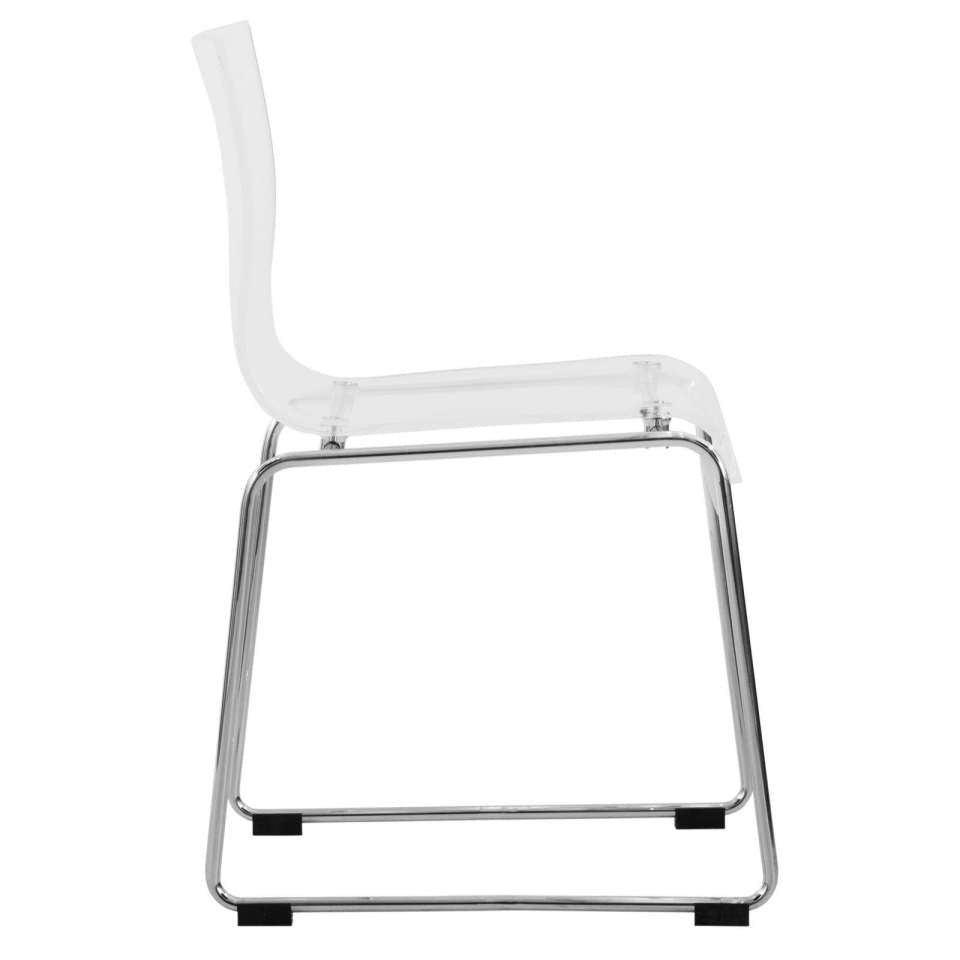 LeisureMod Lima Modern Acrylic Chair, Set of 2 | Side Chairs | Modishstore - 3