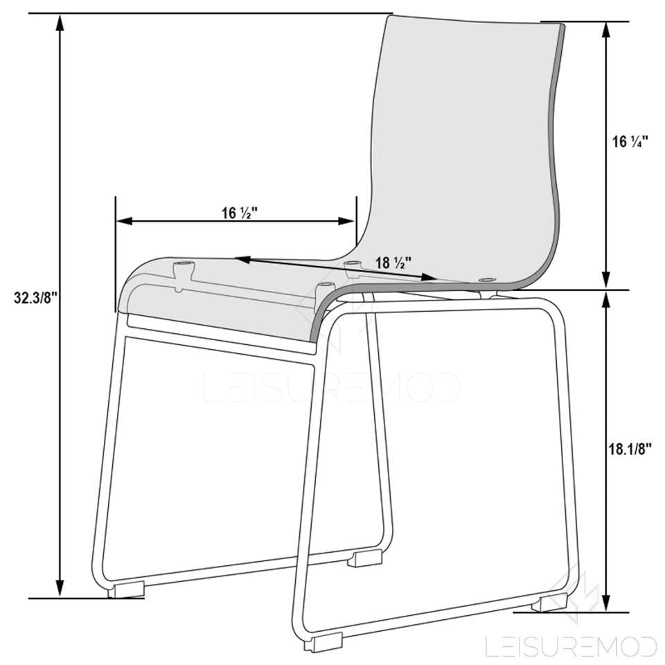 LeisureMod Lima Modern Acrylic Chair, Set of 2 | Side Chairs | Modishstore - 7